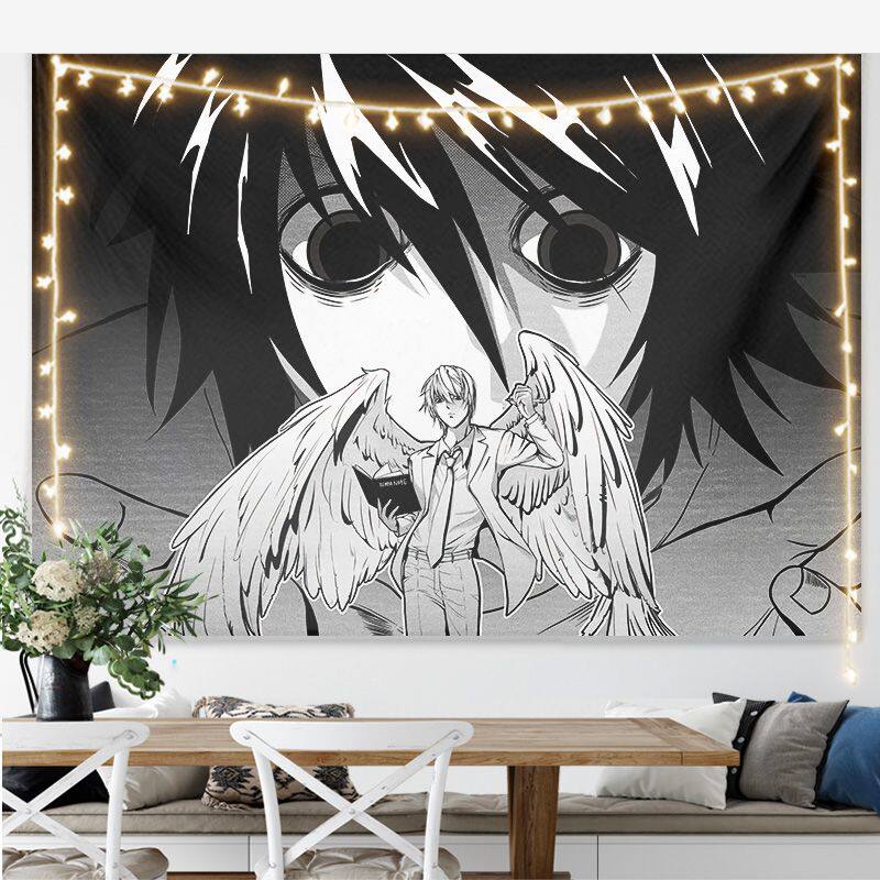 New Hot Japanese Anime Death Note Print Tapestry Wall Hanging Poster Bedroom Backdrop Wall Art Home Decor