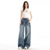 Willow Nail Design Sense, Washed and Scratched Jeans for Women's Autumn and Winter New American Spice Girl Slim Wide-leg Trousers