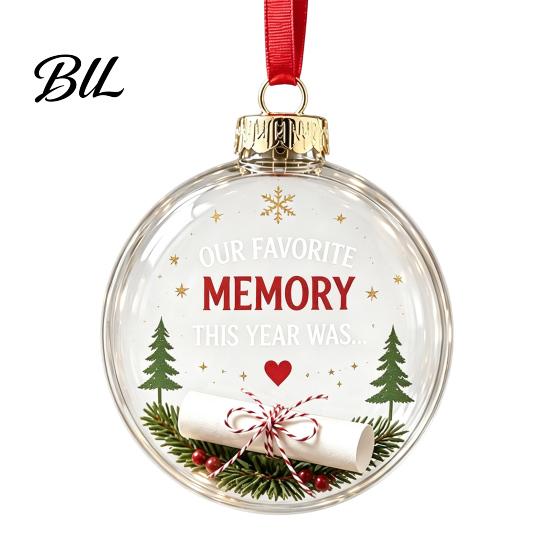 Reusable Clear Ball Acrylic Fillable Christmas Ball, DIY Transparent Ornament for Xmas Tree, Hanging Holiday, Wedding, Party, Home Decoration