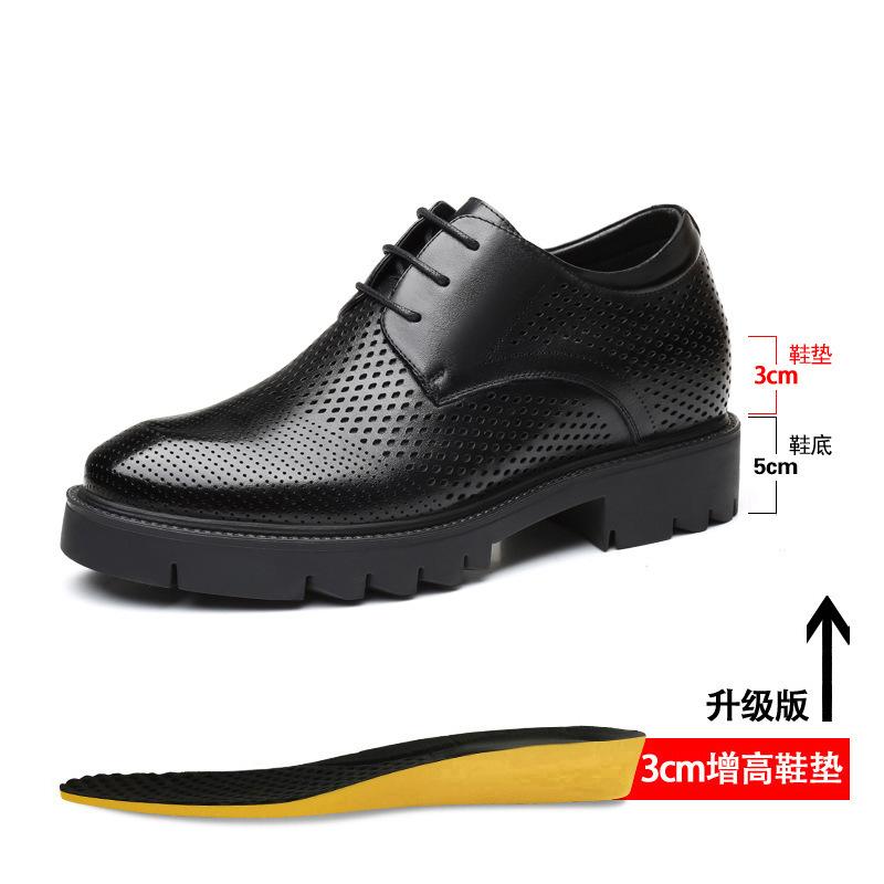 Herbst Lederschuhe Herren Echtleder atmungsaktiv Herren Business Lederschuhe Britischer Dress dicksohlig innenhöheerhöhend Koreanische Version