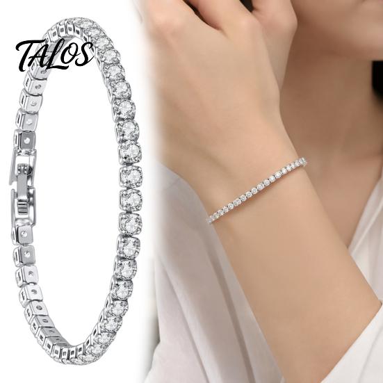 Shiny Faux Crystal Bracelet for Women, Silver/Golden Rhinestone Bangle Bracelet, Sparkling Skin Friendly Alloy Plated Cubic Zirconia with Secure Clasp