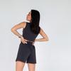 2025 Women's Spring/Summer Solid Color Casual Crop Top & Drawstring Shorts Set
