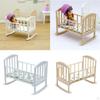 1:12 Miniature Crib Bed Accessories Modern Dolls House Furniture Toy Doll Cradle Ornaments Pretend