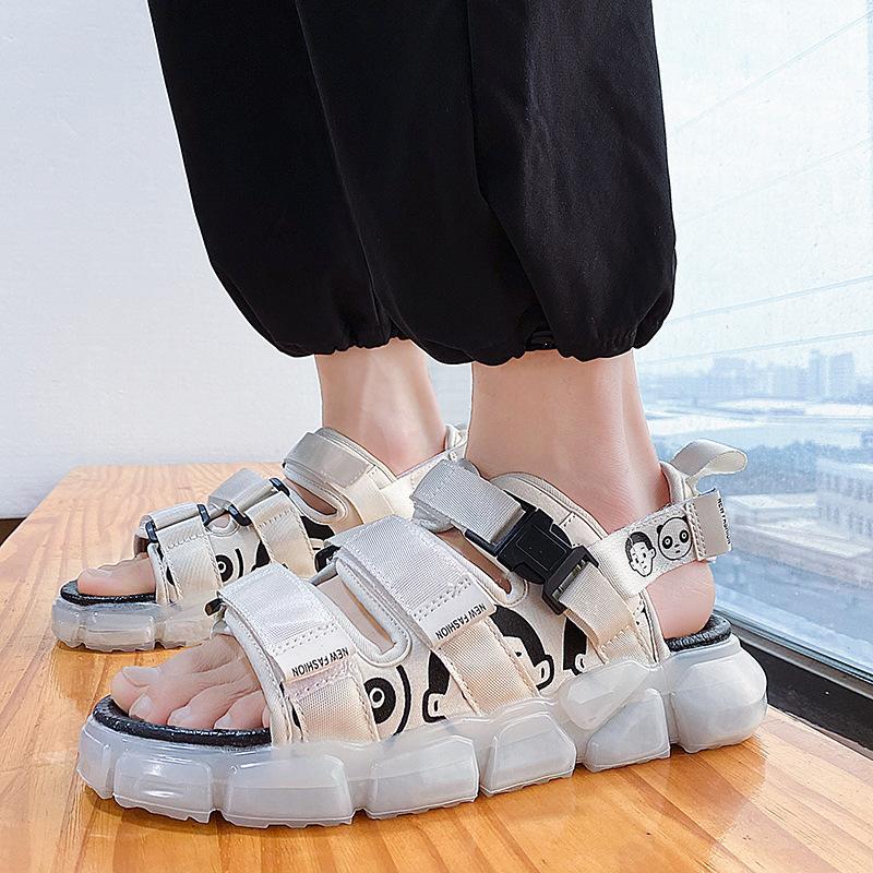 Outdoor Men Sandals Summer Leisure Beach Shoes Platform Sandal 2024 New Lightweight Male Ankle Strap Sandalias Flat Cartoon Shoe