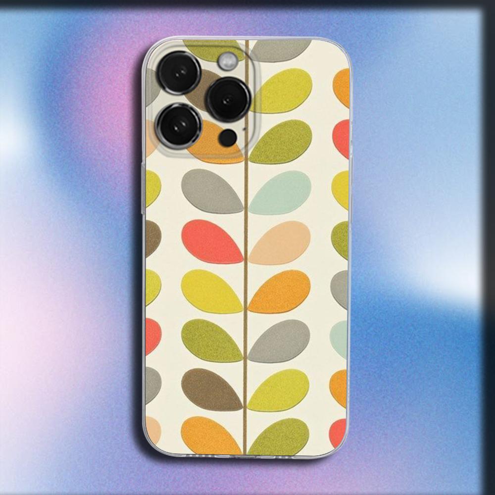 Multi Stem Orla Kiely Folio Phone Case For iPhone 16,15,14,13,12,11 Plus,Pro,Max,XR,XS,X,Plus,SE,Mini Transparent Soft Cover