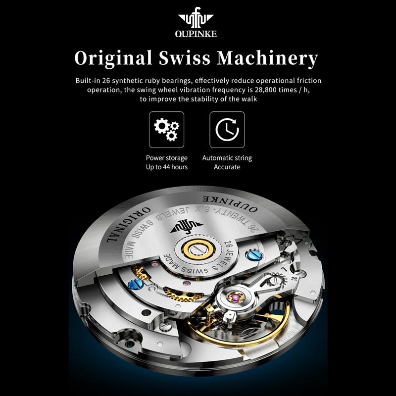 OUPINKE New Business and Leisure Men's Watch Business Casual Dual-use Waterproof Mechanical High-end Watch