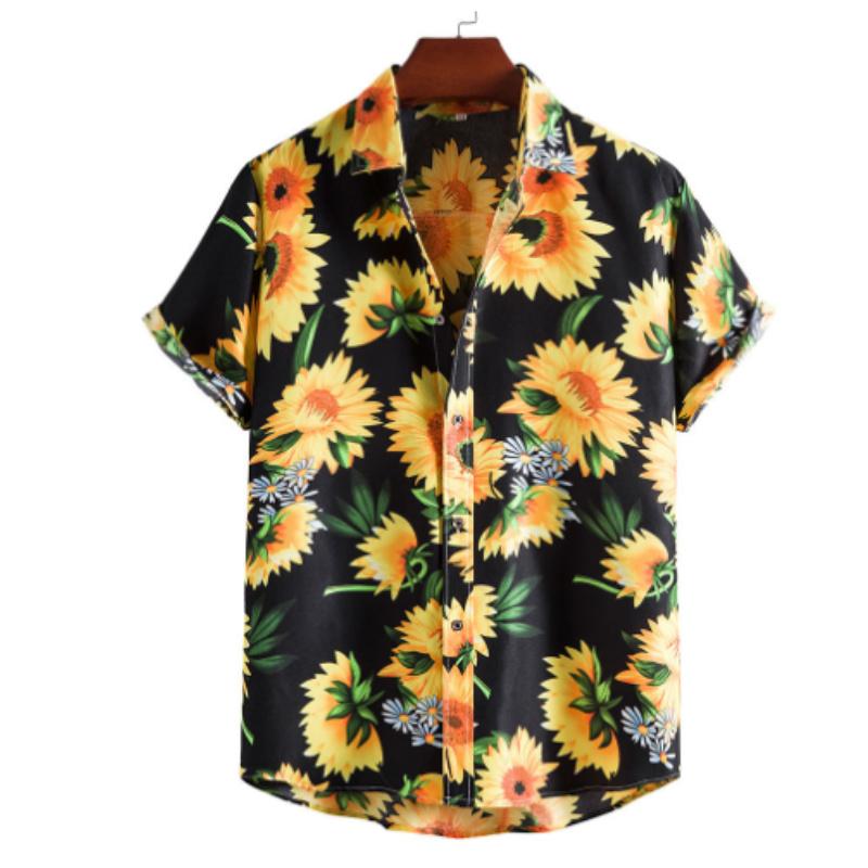 3D Printed Flower Hawaiian Shirts For Men Plants Patterns Button Shirt Summer Short Sleeves Tops Loose Aloha Shirts Streetwear