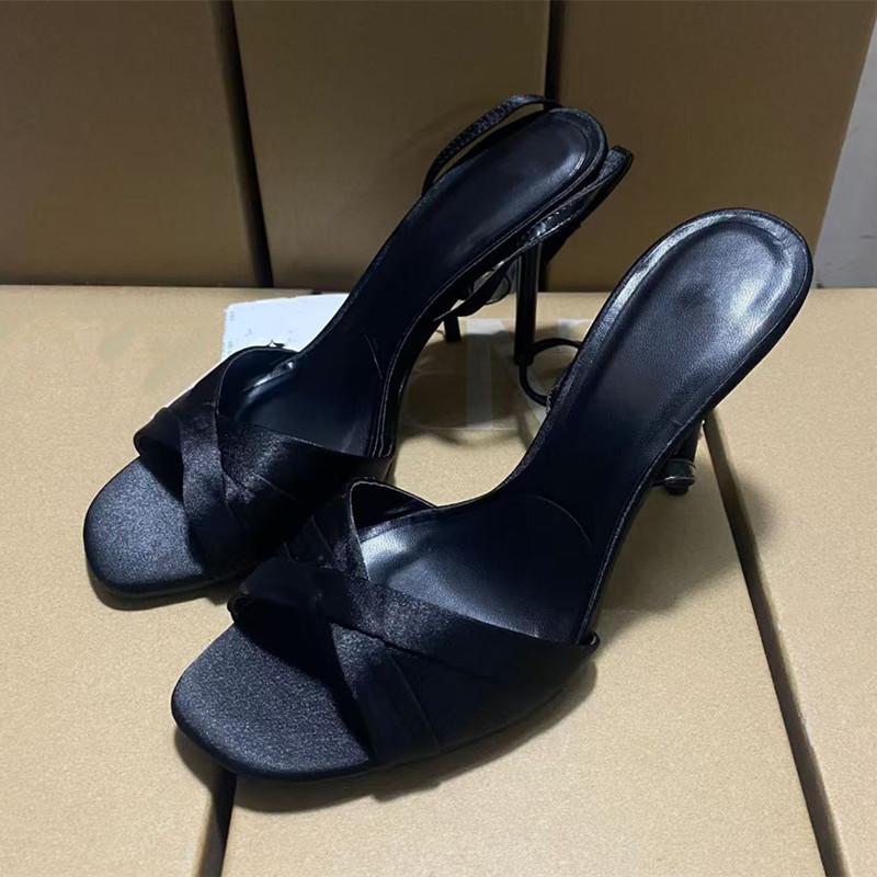 Fashion 2025 Summer Fashion Satin Ankle Strap Women Gladiator Sandals Sexy Peep Toe Thin High Heels Elegant Party Prom Shoes Sandalias