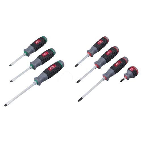 Kyoto Machinery Tools (KTC) Resin Handle Driver (Through Type) Set of 7 with KTC Tote Bag