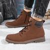 Men's Plush Soft and Comfortable High Top Boots Are Fashionable and Versatile Paired with Work Pants