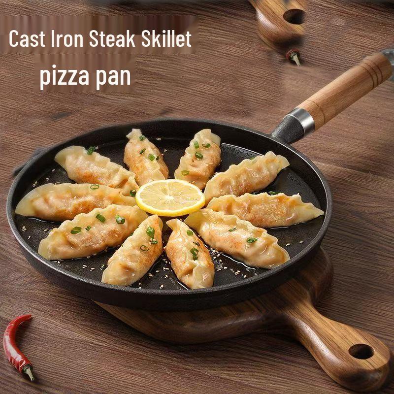 Thickened Non-Stick Cast Iron Flat-Bottom Pan for Pancakes, Pizza, Jianbing, and More.