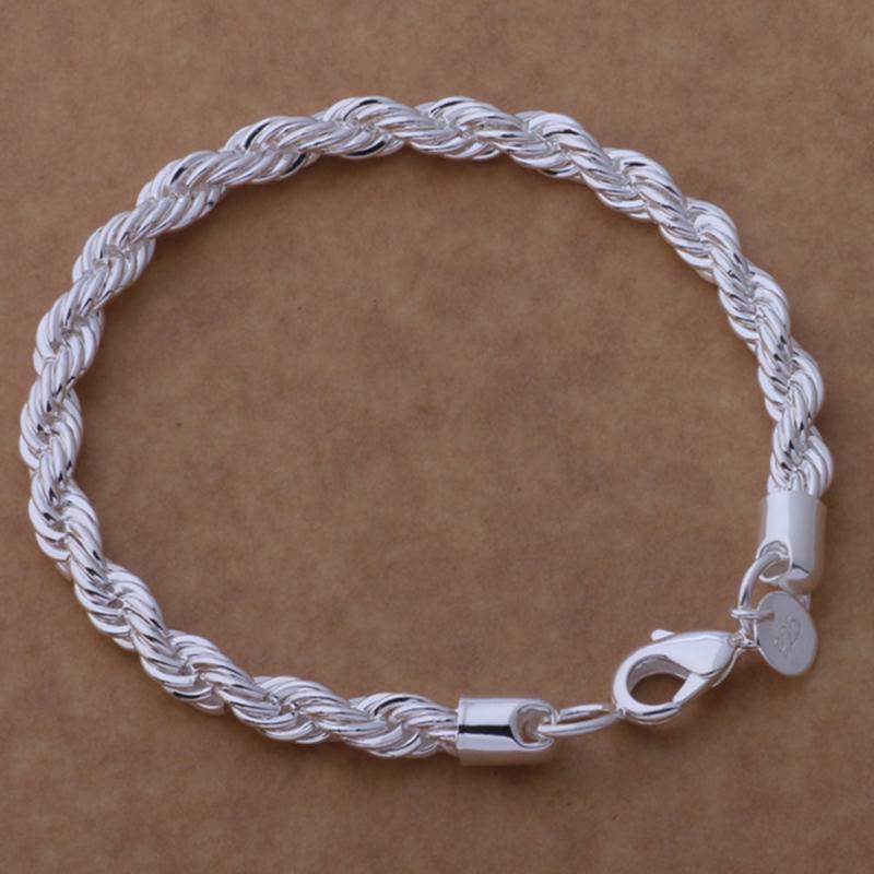 Wholesal 925 Sterling Silver Bracelet Rope Romance Chain For Woman Men Fashion Engagement Party Wedding Jewelry Gift