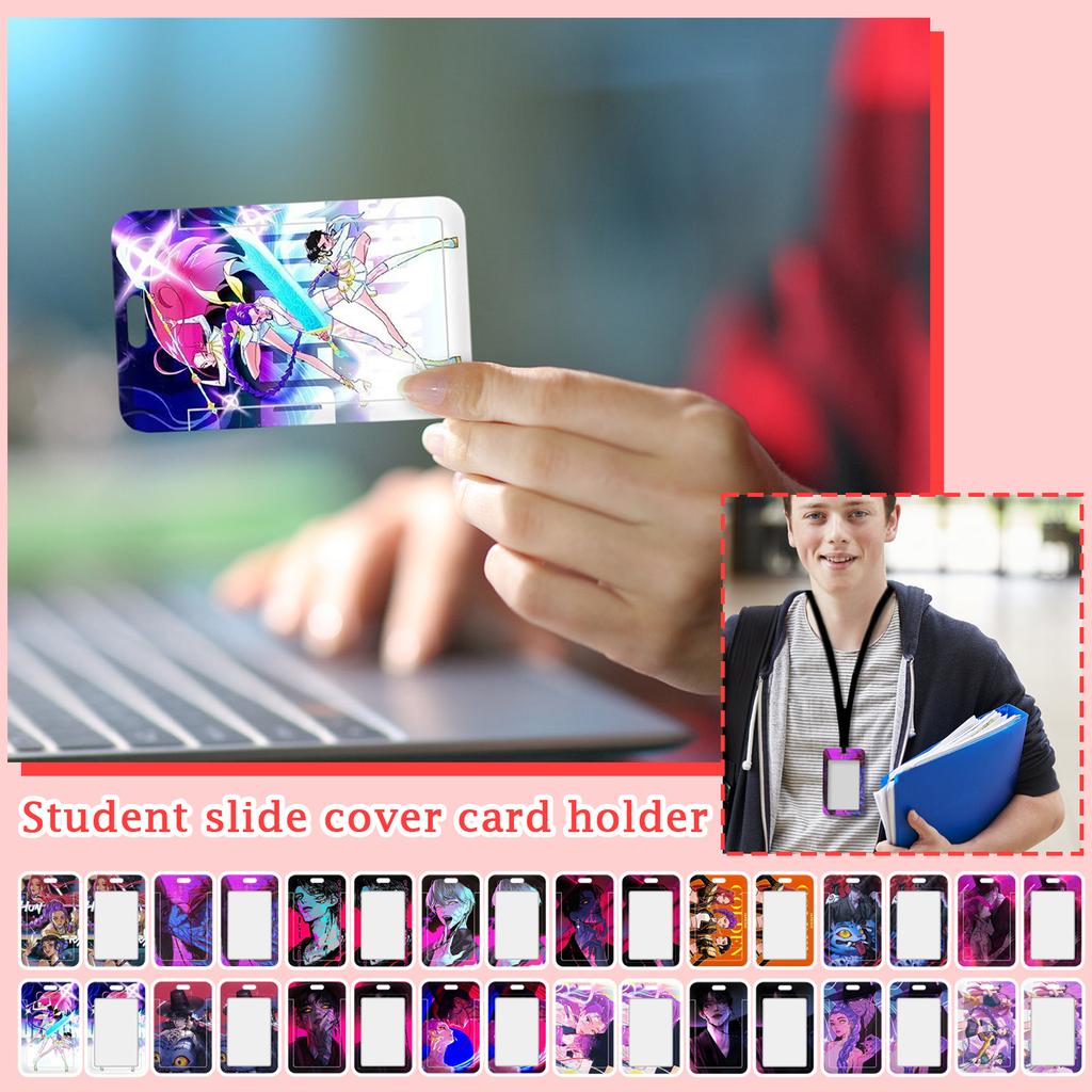 Student Slide Card Holder For School Meal Card, Bus Card, ID Badge, Access Card Protector, Card Cover