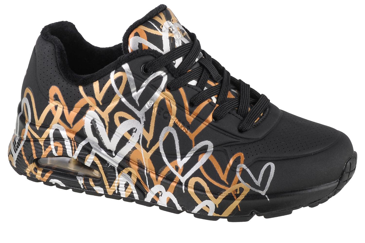 Skechers Uno-Metallic Love, Baskets noires femme 36 noir