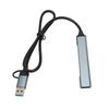 Type C Hub 4 Ports Aluminium Alloy Plug and Play 19.7in Long Cable USB 3.0 Docking Station for