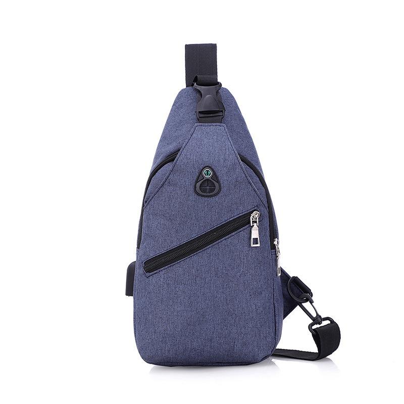 Breast bag Men's trendy canvas leisure bag Outdoor small backpack Lightweight fashion gift bag One shoulder messenger bag