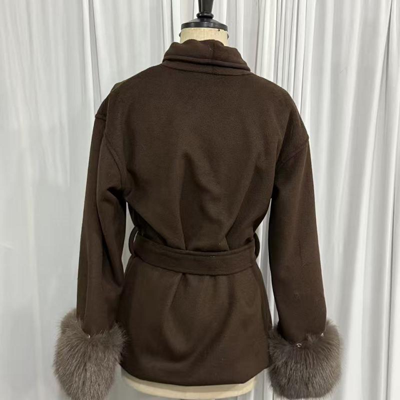 Woolen Short Coat Loose Lapel Long Sleeve Jacket Autumn Winter Chic Cardigan