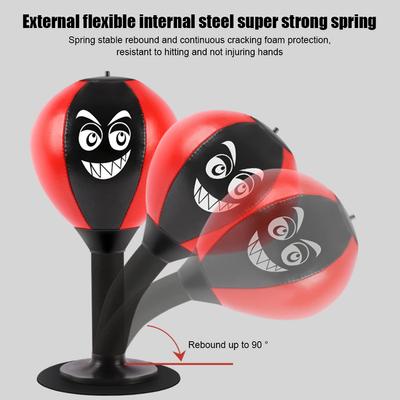 Stress Relief Punching Suction Cup Base Training Punch Ball  Spring Foam Easy Installation Inflatable for Exercise Sports
