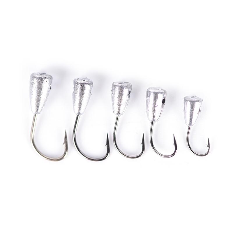 10/50X Overturned Hook Titanium Tungsten Barbed Fishhook Tin Jig Head Stand Hook