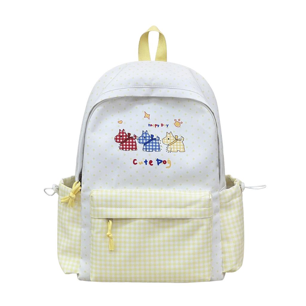 Schoolbag plaid corrugated student schoolbag fresh and cute student schoolbag high value sweet student schoolbag large capacity backpack