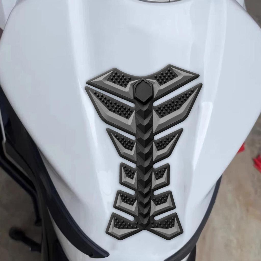 Stickers For Motorcycles 3D Fish Bone Design Adhesive Motorcycle Tank Pad Sticker For Adults Oil Tank Street Car Modification