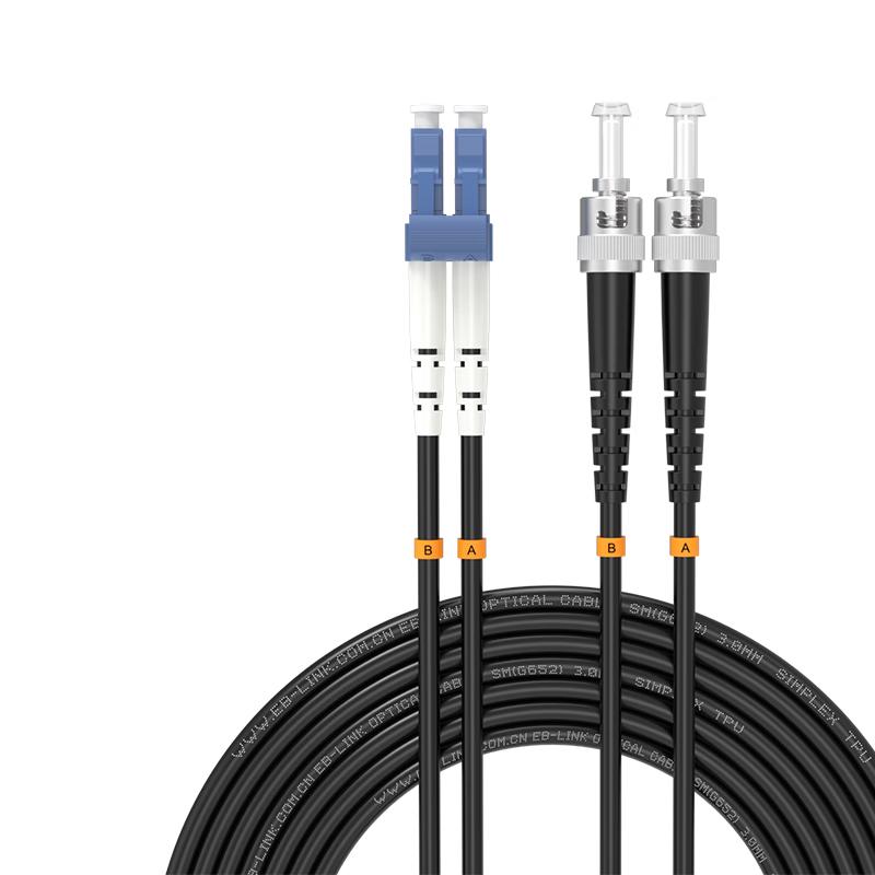 

EB-LINK TPU Outdoor Armored LC-ST Single Mode Duplex Fiber Optic Patch Cable 1m