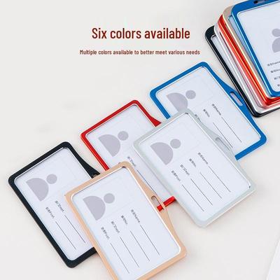Porta Badge Identificativo Dipendente in Lega di Alluminio con Tessere Permesso di Lavoro in PVC Personalizzabili