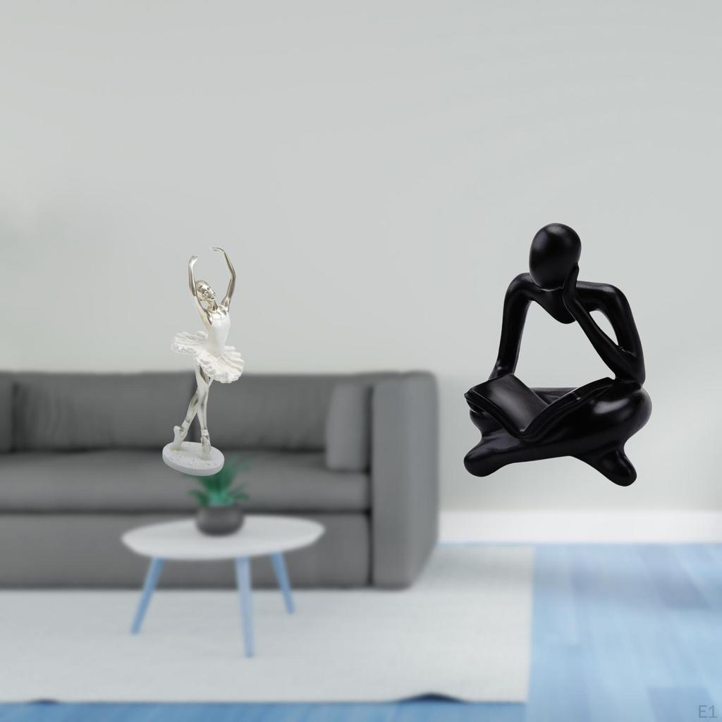 Modern Dancing Girl Thinker Figurine Sculpture Creative Abstract Art Ornament for Bedroom Living