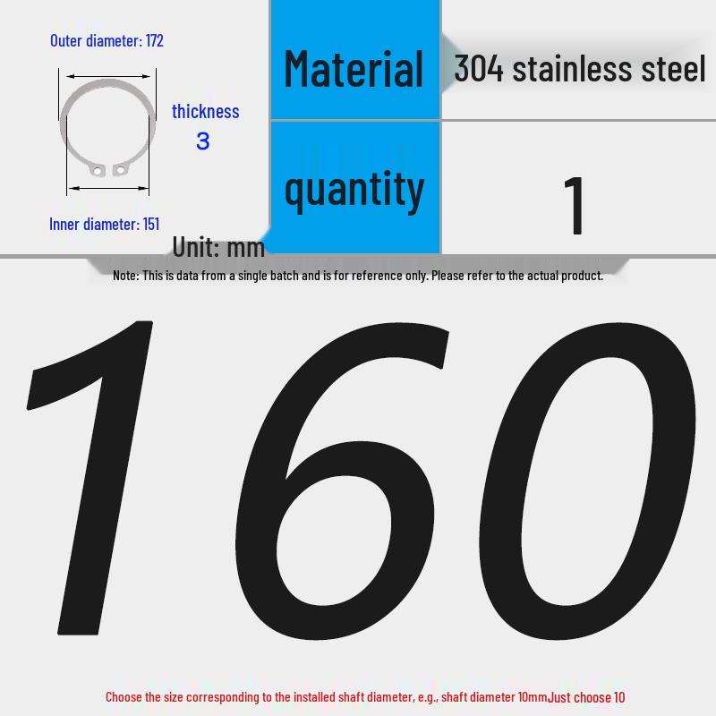 304 Stainless Steel Snap Ring for 3-200 Bearing