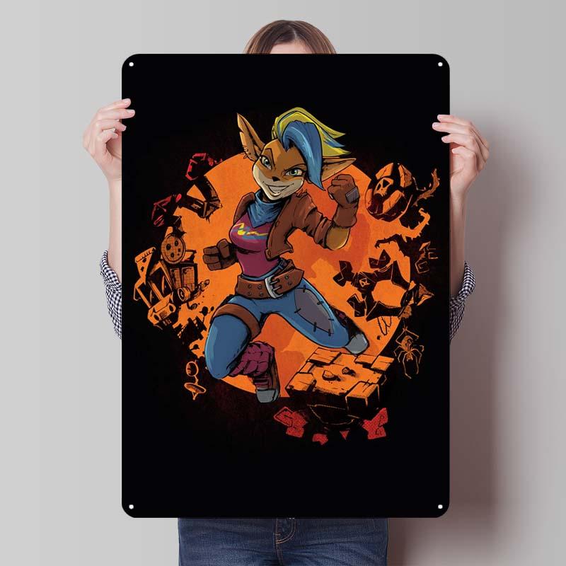 Crash Bandicoot Posters Classic Game Metal Signs Wall Art Mural Custom Tinplate Plaques for Gamers Gaming Room Decoration Retro