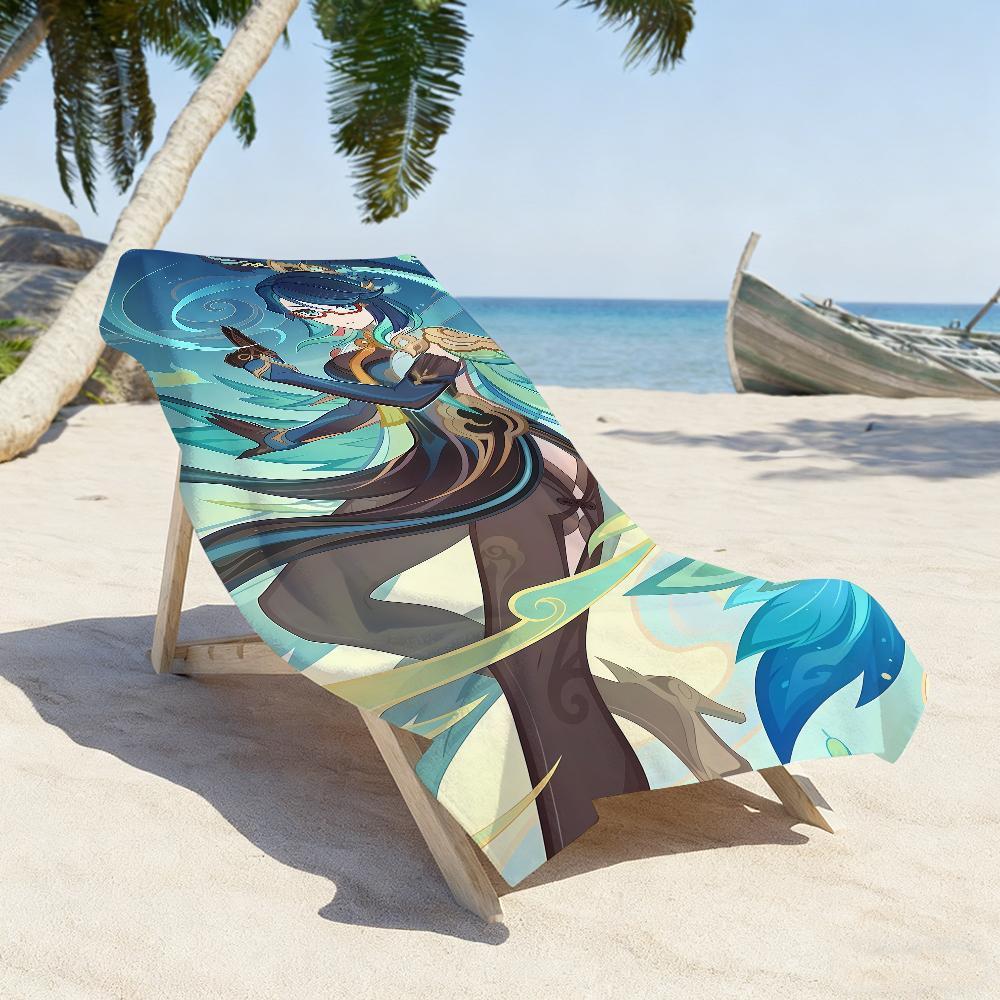Game Xianyun Genshin Towel Sports Quick Dry Travel Camping Gear Sandproof Soft Light Large Beach Towel