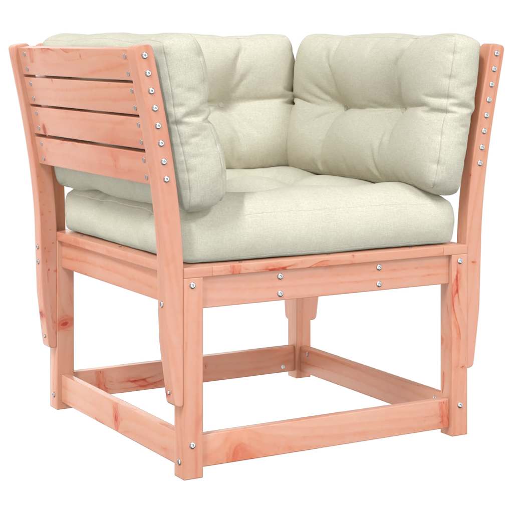 Garden Sofa with Armrests and Cushions Solid Douglas Fir Wood