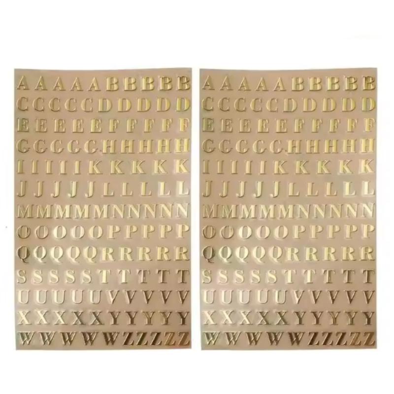 2pcs 3mm Glitter Alloy Alphabet Letters Numbers Stickers Gold Silver Epoxy Resin Filler For DIY Silicone Molds Craft Accessories