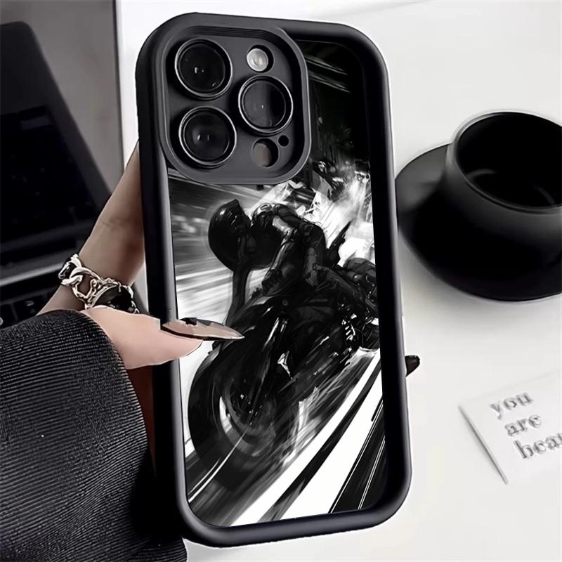 Motorcycle And Bike Ride Speed Vintage Phone Case,For iPhone 17 Air 16 15 13 12 11 ProMax Pro Plus,Smooth Touch Protective Cover