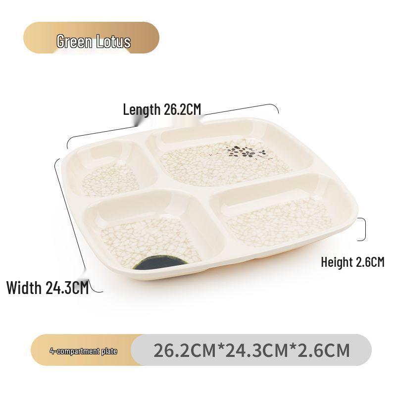 Drop-Proof Melamine Six-Grid Food-Grade Dining Plate