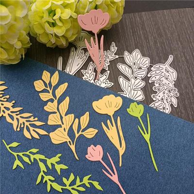 Folhas Flor Metal Corte Dies Artesanato Corte Relevo Cartão Faça Estêncil
