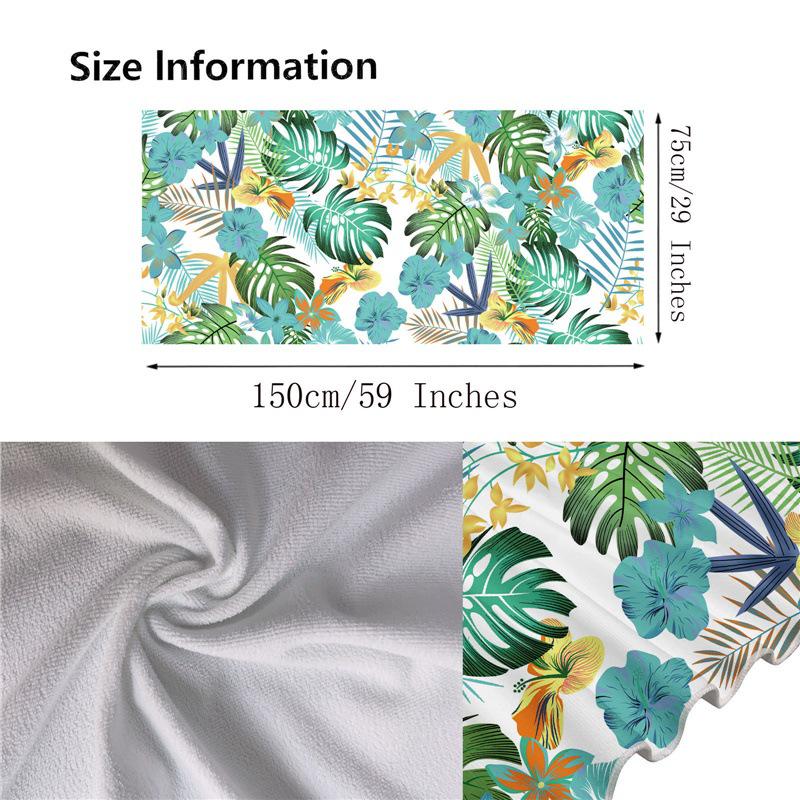 Summer Tropical Ultra-fine Fiber Beach Towel with Sun Protection