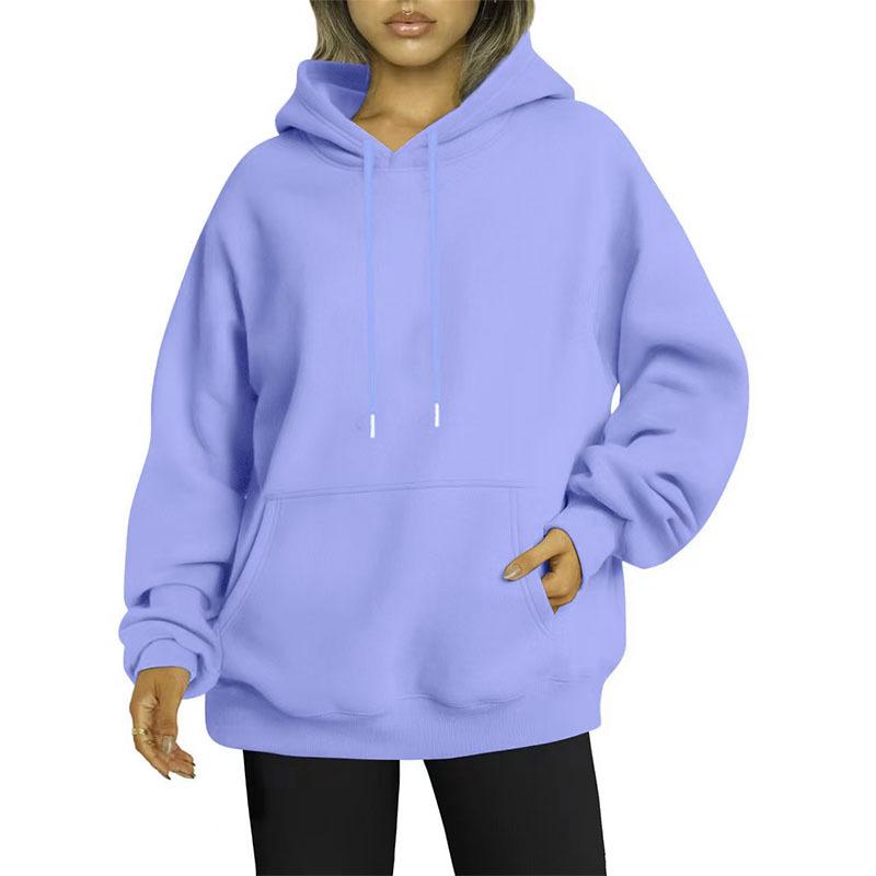 Unisex Loose Casual Autumn/Winter Hooded Pullover with Drawstring and Drop Shoulder Sleeves