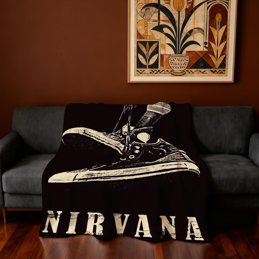 Band N-Nirvana-ES Rock Blanket Super Warm Comfortable Plush Throw Blanket Child Home Sofa Bedroom Gift