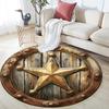 Star Emblem Round Area Rug,Carpet Rug for Living Room Bedroom Sofa Playroom Decor,Non-slip Floor Mat