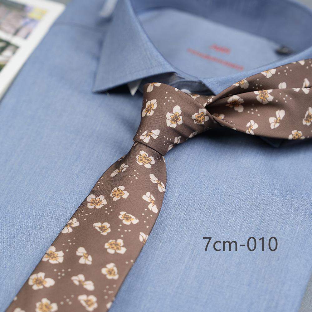 

Напечатанный мужской галстук 7 см, завязанный вручную, цветочный горошек, повседневный ретро-узор, аксессуары