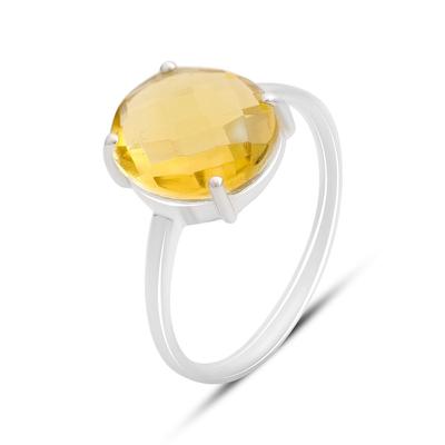 Silver Ring with Nano Citrine 3.801ct, Product Weight 2.43 G (2172666)
