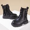Baby Girls Autumn/Winter Fashion/Soft  New Retro Zipper Thick-soled Boots Kids Elegant Princess Lightweight Cute Short Boots