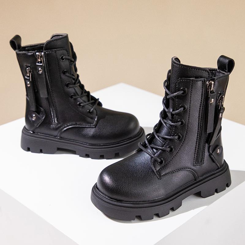 Baby Girls Autumn/Winter Fashion/Soft  New Retro Zipper Thick-soled Boots Kids Elegant Princess Lightweight Cute Short Boots