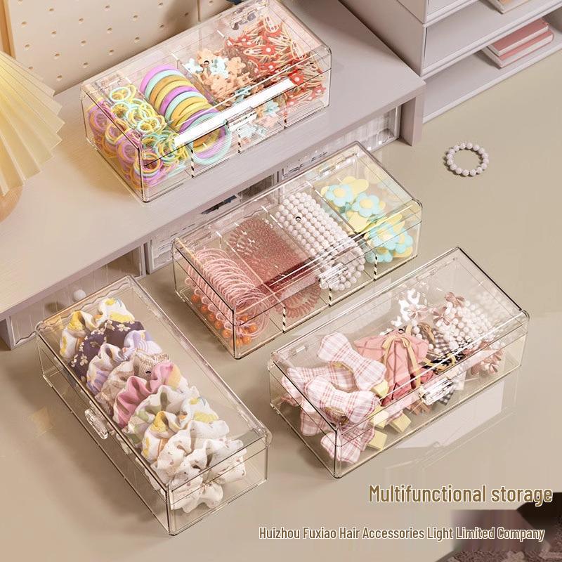 Transparent Hair Accessories Storage Box for Children - Organize Bands, Clips, Ties, Pins, and Scrunchies for Baby Girls