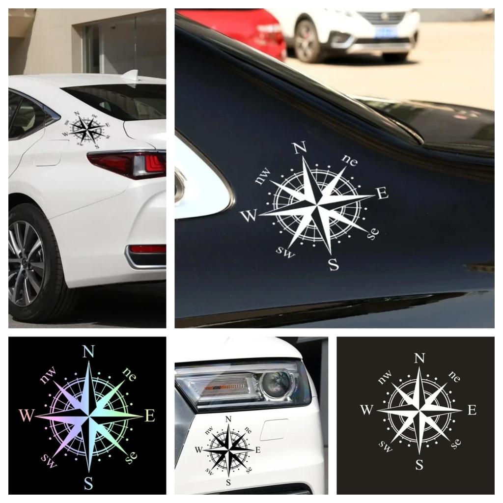 Car Stickers Universal Navigation Compass Car Stickers Vinyl Decal Motorcycle Decoration Auto Exterior Accessories