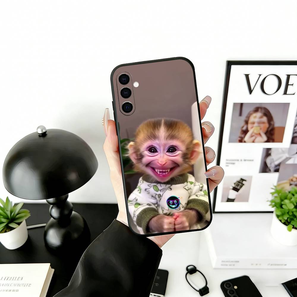 C-Cute F-Funny Affe Handyhülle Für Samsung Galaxy A73,A72,A71,A70,A53,A52,A51,Andere Weiche Schwarze Hülle