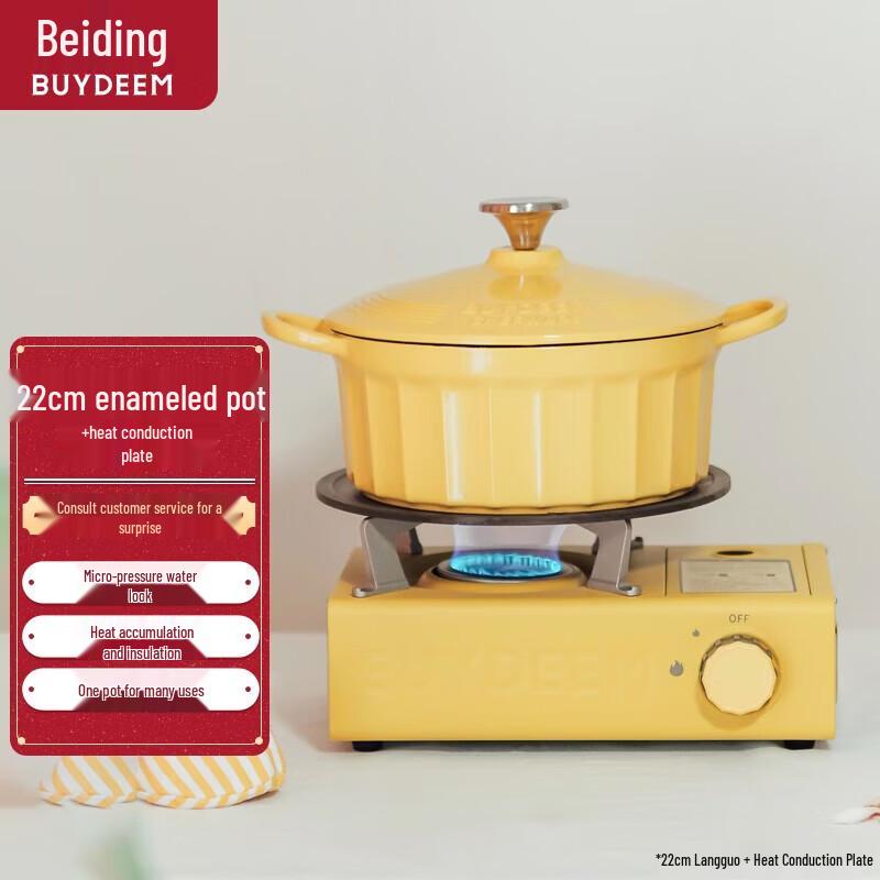 Buydeem Enamel Cast Iron Stew Pot