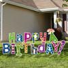 URATOT 15 Pack Happy Birthday Letters Yard Sign Card Colorful Lawn Sign Outdoor Lawn Decorations with Stakes
