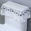 Universal Toilet Tank Cover Dirt Resistant Non Slip Dustproof Pad Lace Cover Detachable Toilets Cover Clothes Home Decoration